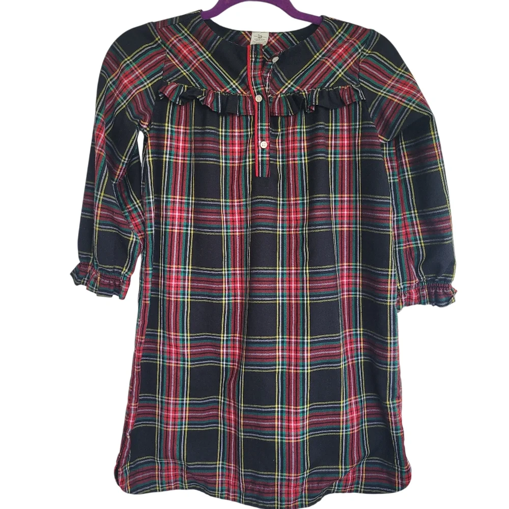 J. Crew Girls Flannel Nightgown Pajamas Red Tartan Plaid Size 10